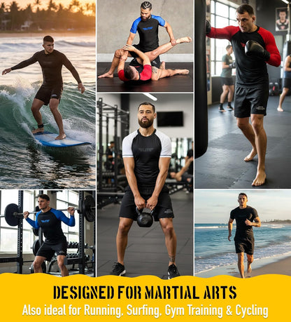 Elite Sports Men's Long Sleeve BJJ Rash Guard, Compression No-Gi 7