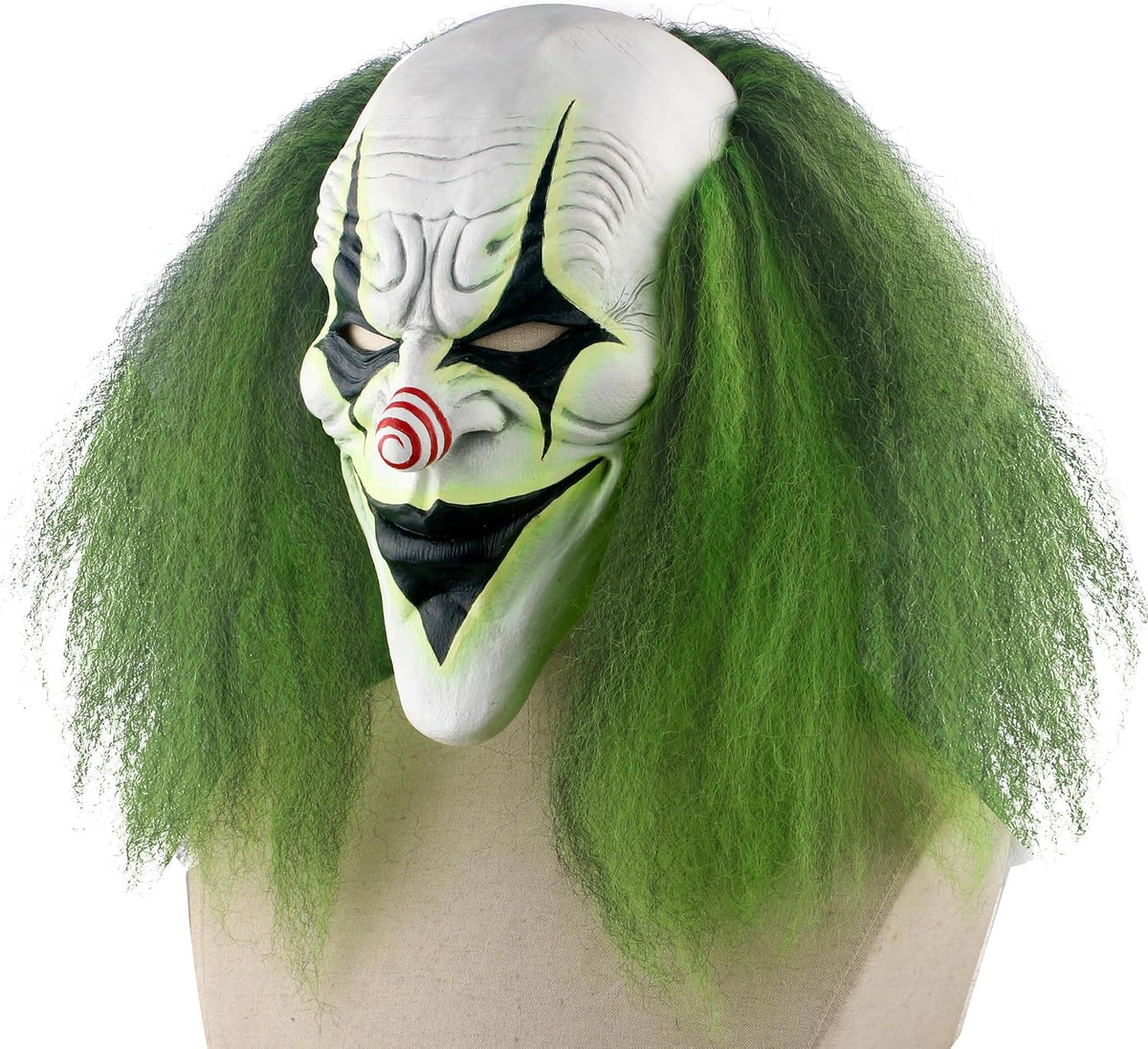 QNGCOLRCY Halloween Clown Mask with Green Wig for Adults 1