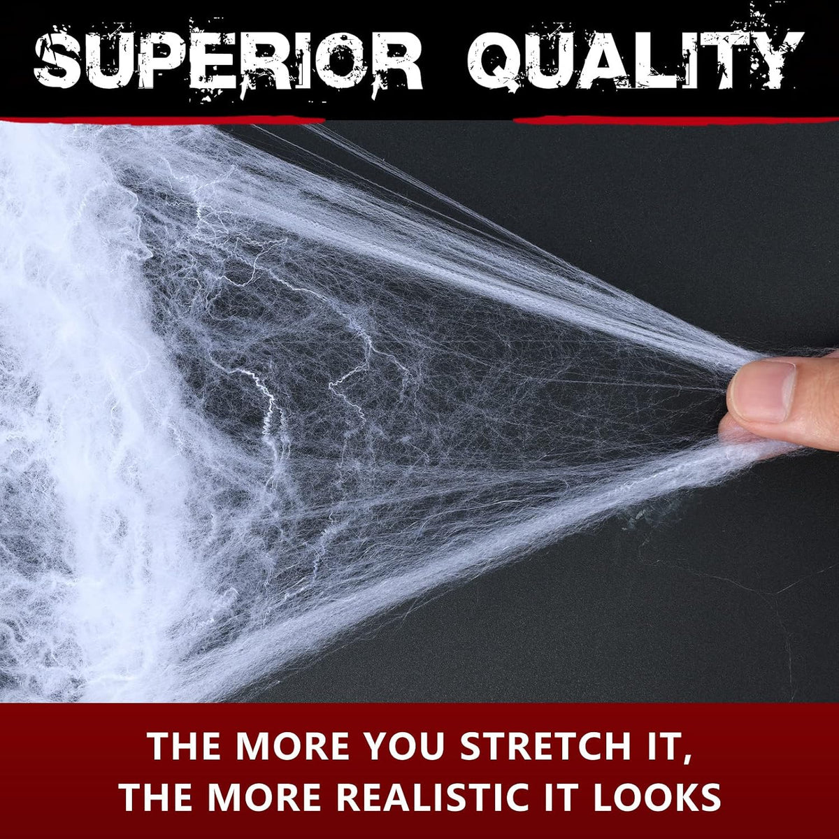 ZPISF 1000 sq ft White Stretch Spider Webs with 30 Fake Spiders 3