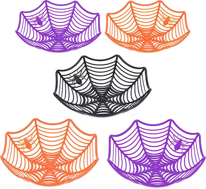 JOYIN 3 Spider Web Halloween Candy Bowls, Orange Purple Black 8