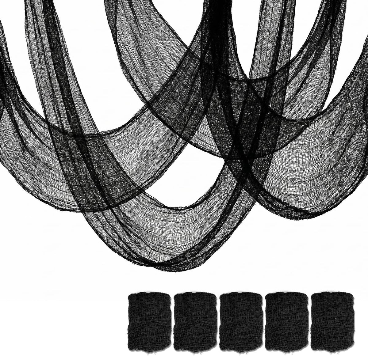 Cyantor 5-Piece Black Creepy Cloth 30 x 72 in, Halloween Decor 1