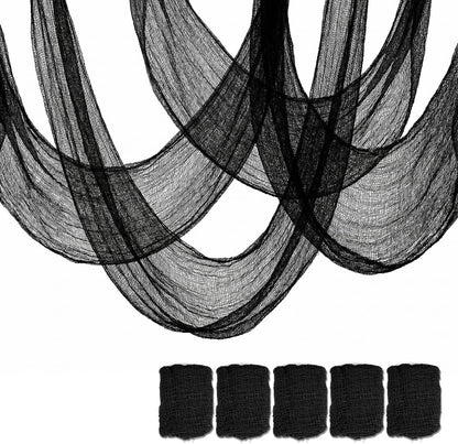 Cyantor 5-Piece Black Creepy Cloth 30 x 72 in, Halloween Decor 1