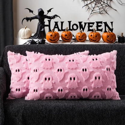 DFXSZ Halloween Ghost Pillow Covers 18x18 in, Set of 2, White 7