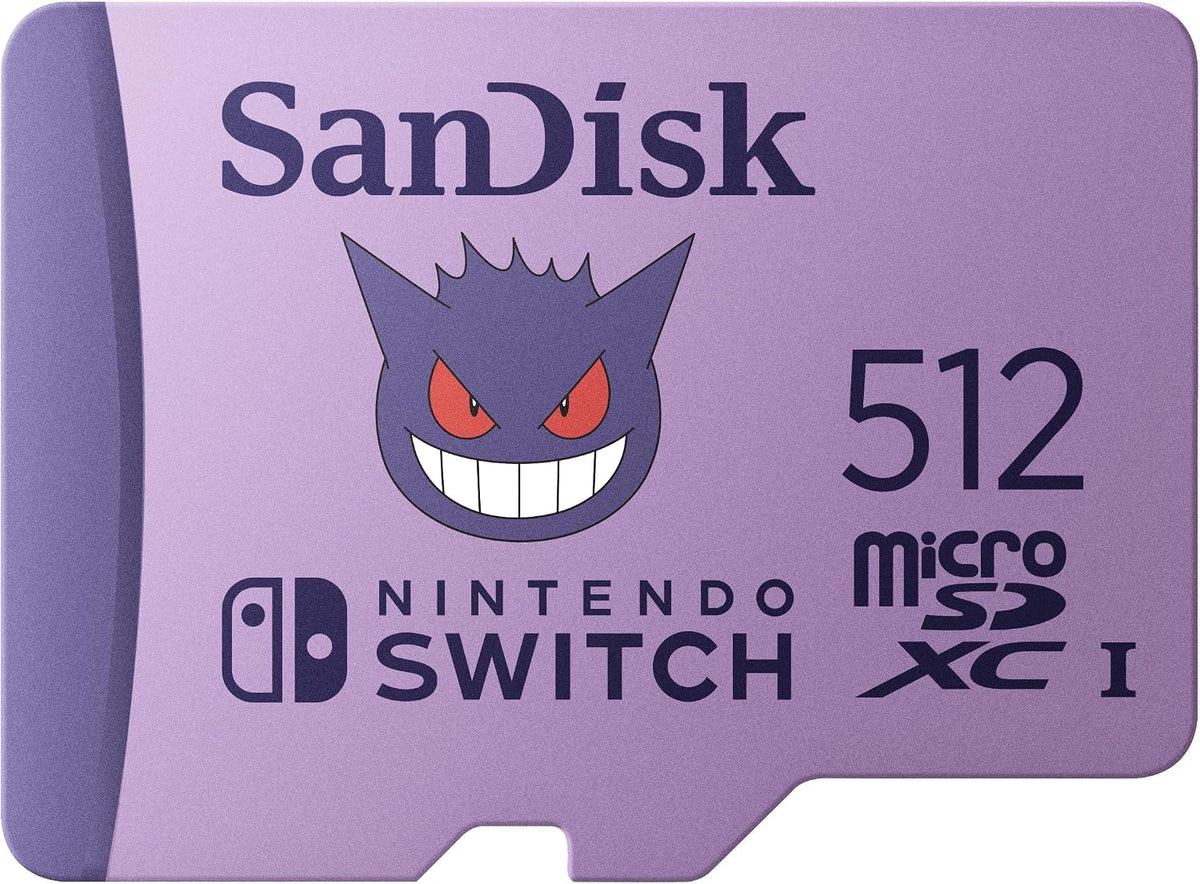 SanDisk 512GB microSD for Nintendo Switch, Pokémon Gengar Edition 1