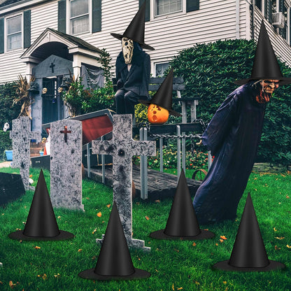 Helimoto 12-Piece Black Hanging Witch Hats with 328 ft Nylon Cord 5