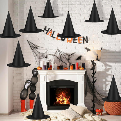 Helimoto 12-Piece Black Hanging Witch Hats with 328 ft Nylon Cord 7