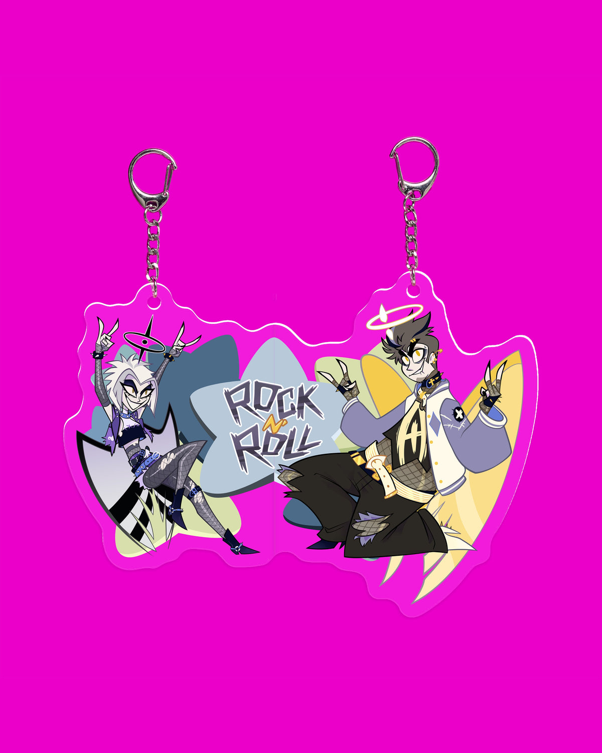 Hazbin Hotel BFF Magnetic Acrylic Keychain, 4 Character Pairs 1