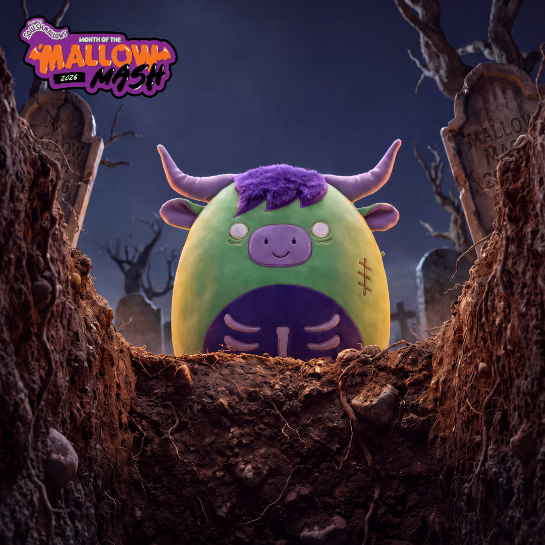 Squishmallows 12-Inch Calton the Zombie Highland Cow Halloween Plush 2
